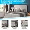Merrick Lane Remi Platform Bed with Headboard - Upholstered Frame - 14 Wooden Slats - No Box Spring Required